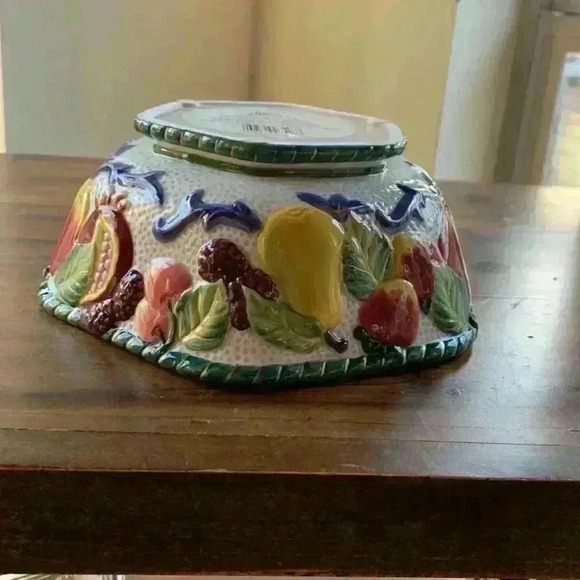 Vintage Fruits Al Fresco Ceramic Potpourri Bowl by Fitz and Floyd - Picture 5 of 7